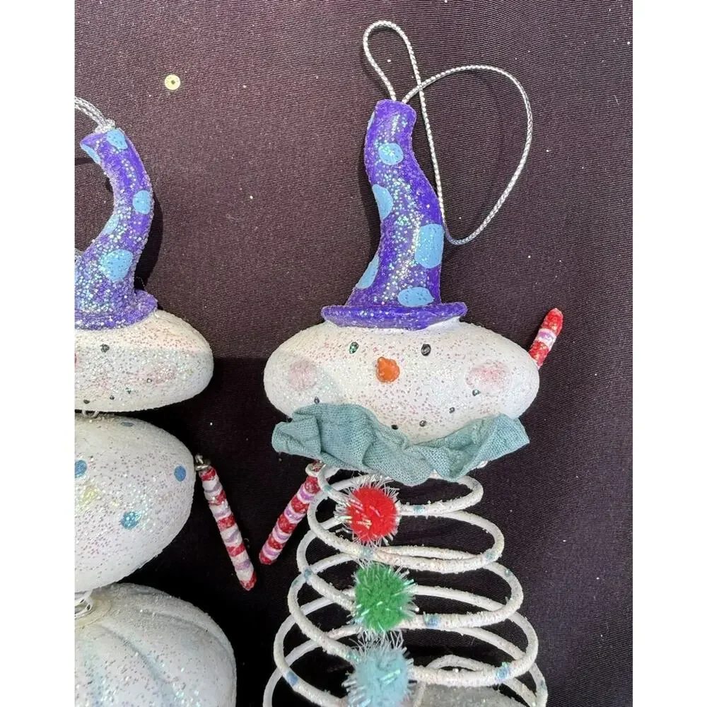 2 Midwest Of Cannon Falls Snowman Whimsical Christmas ornaments -K2